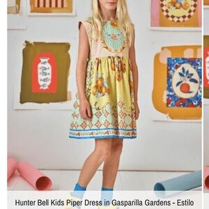 Hunter Bell Kids Dress with Blue and Yellow Accents